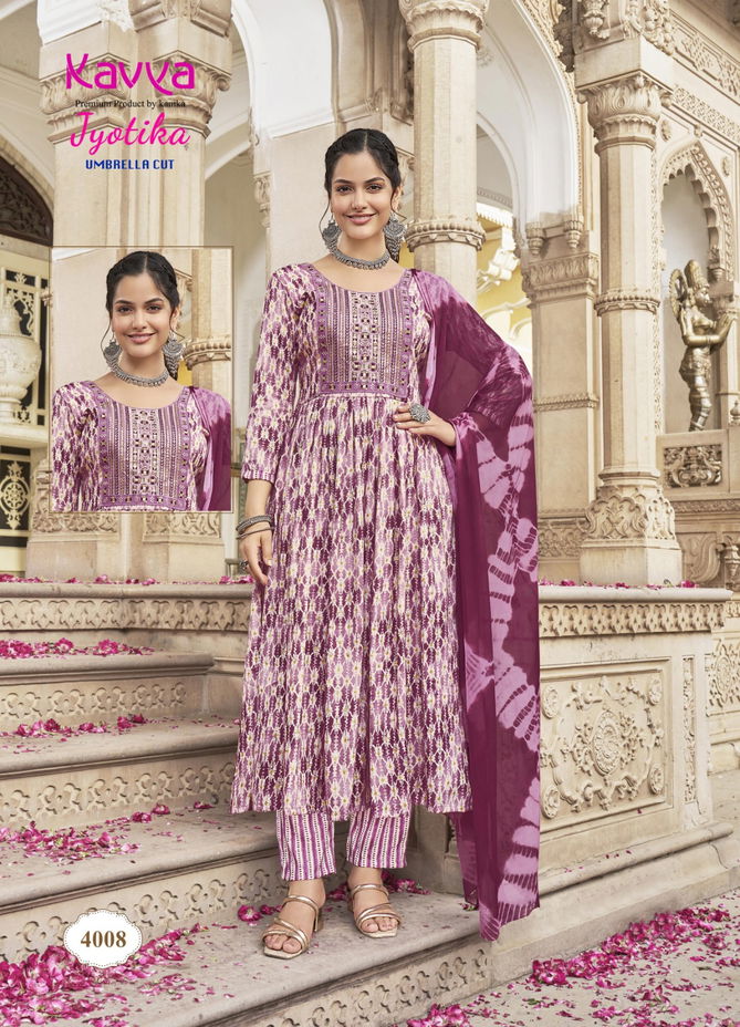 Jyotika Vol 4 By Kavya Capsule Foil Printed Embroidery Kurti Bottom With Dupatta Wholesale Online
